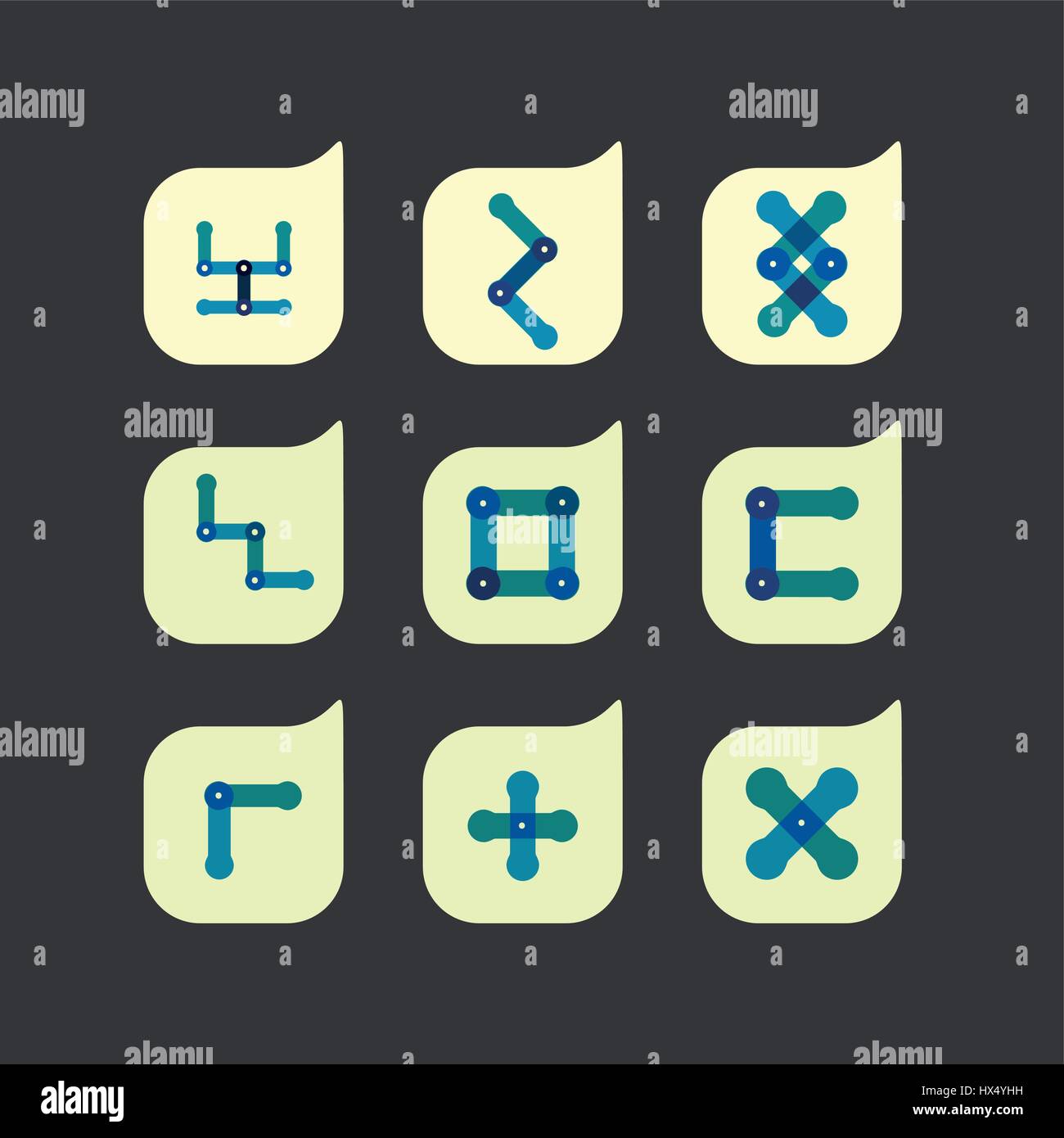 Vector set of beautiful abstract color icons Stock Vector Image & Art ...