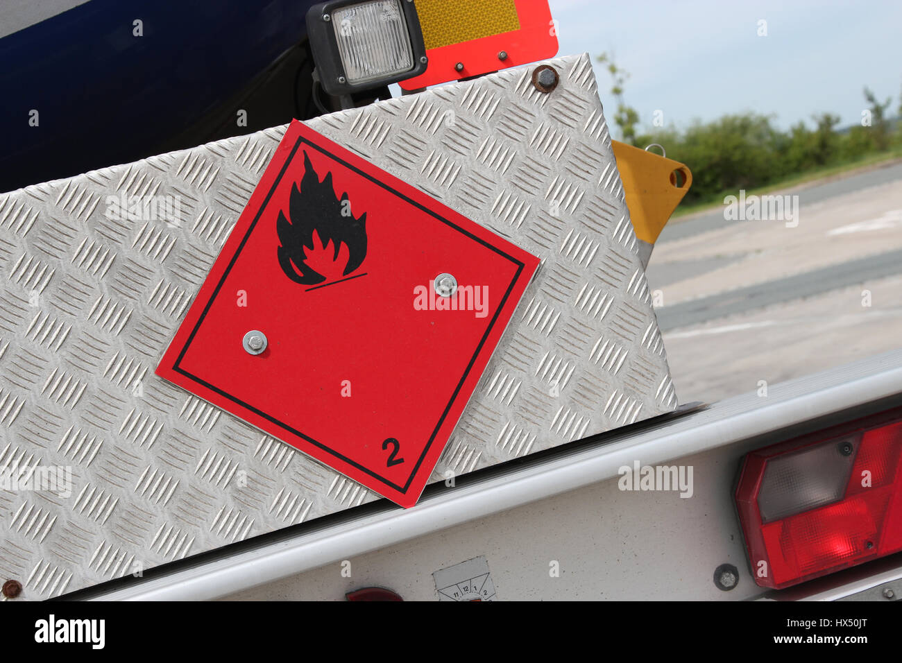 pictogram for chemical hazard - flammable Stock Photo