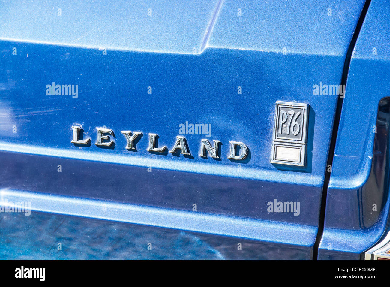 Australian Leyland P76 Badge. Stock Photo