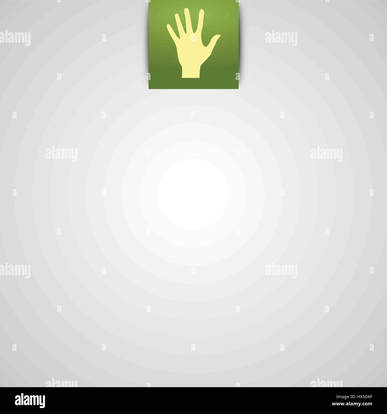 Simple vector gray background with hand icon Stock Vector