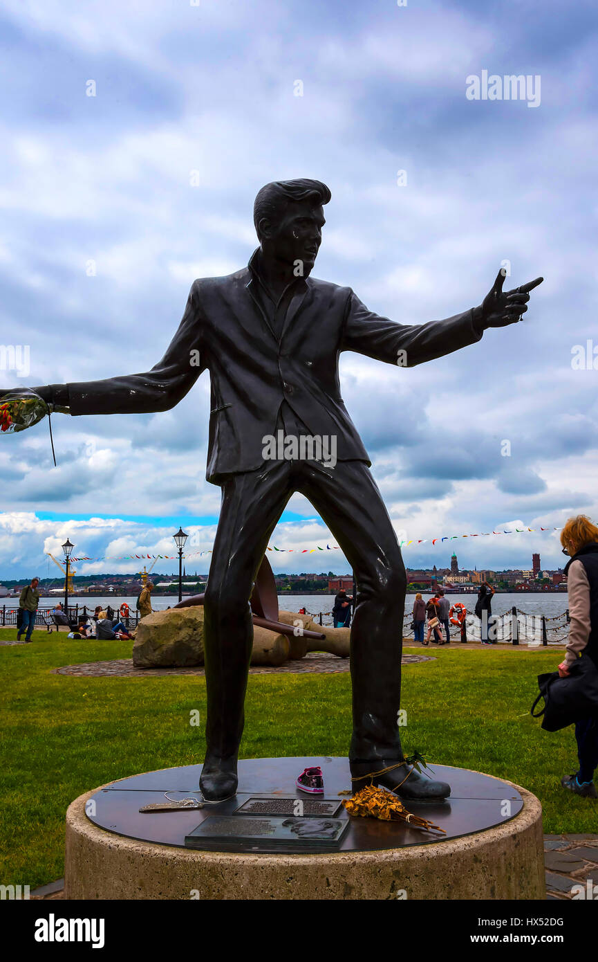 Statue of pop singer Billy Fury the Albert Dock is one of Liverpool's