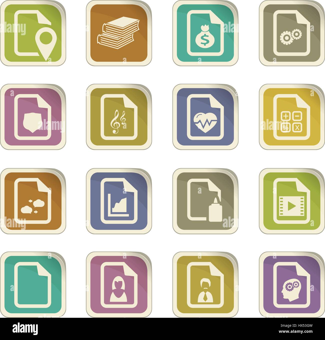 Documents icon set for web sites and user interface Stock Vector Image ...