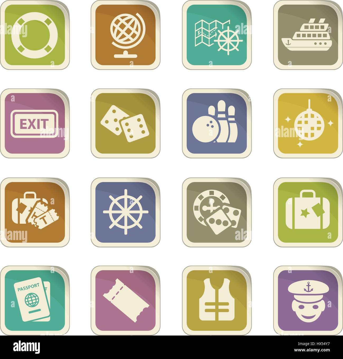 cruise vector icons for user interface design Stock Vector Image & Art ...