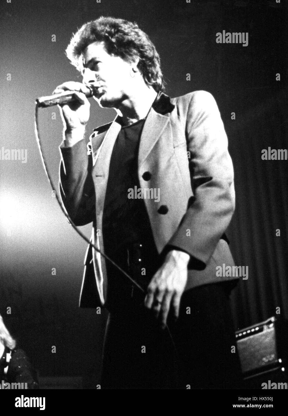 Chris Turner, Lead singer of British power pop band Tonight, performa live on stage in London, England on June 6, 1978. Stock Photo