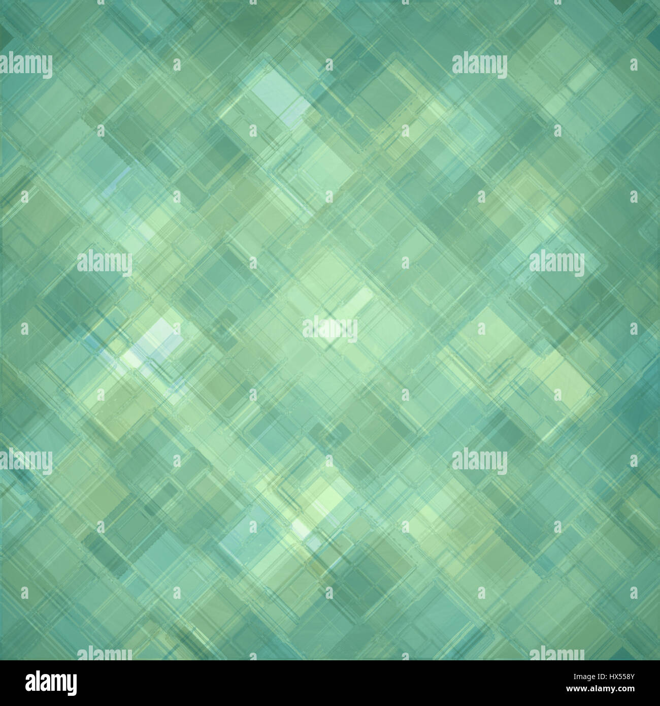 blue and green diamond block pattern background, abstract teal background design, techno background Stock Photo