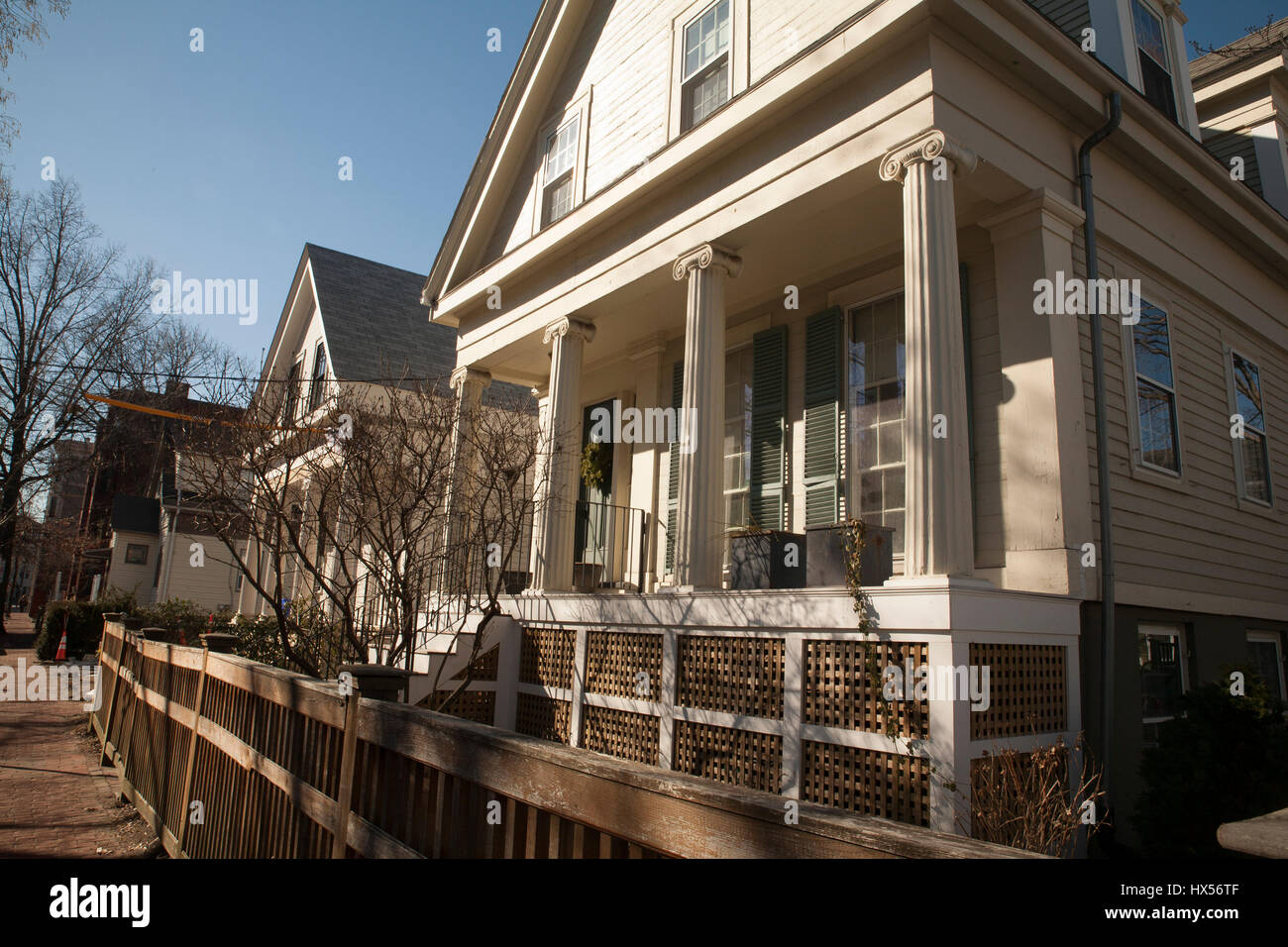 Neighborhood gentrified homes near Central Square in Cambridge
