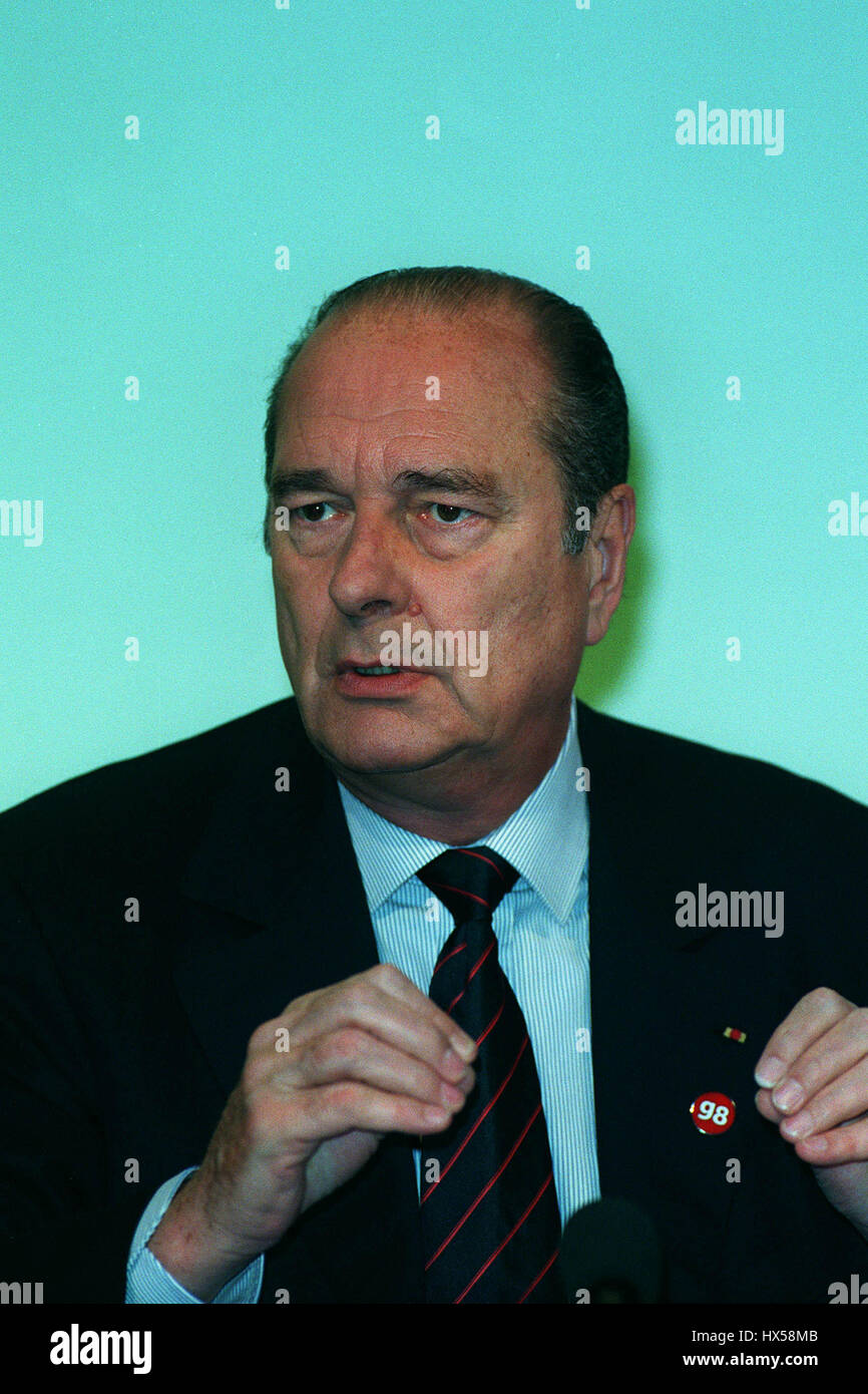 JACQUES CHIRAC PRESIDENT OF FRANCE 20 May 1998 Stock Photo - Alamy