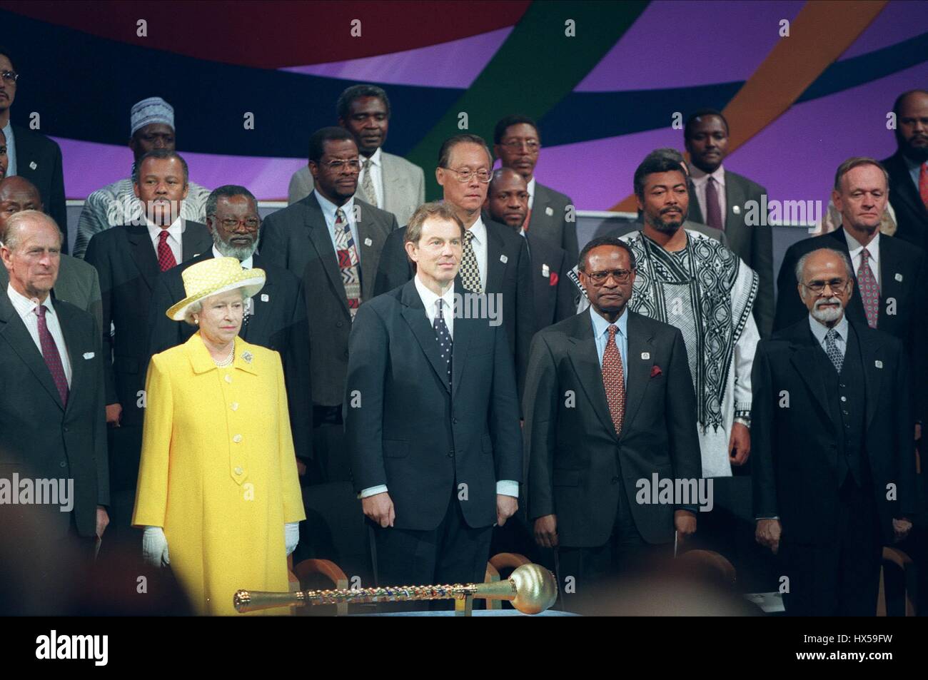 Queen Elizabeth Ii Tony Blair Heads Of State Chogm 97 24 October Stock Photo Alamy