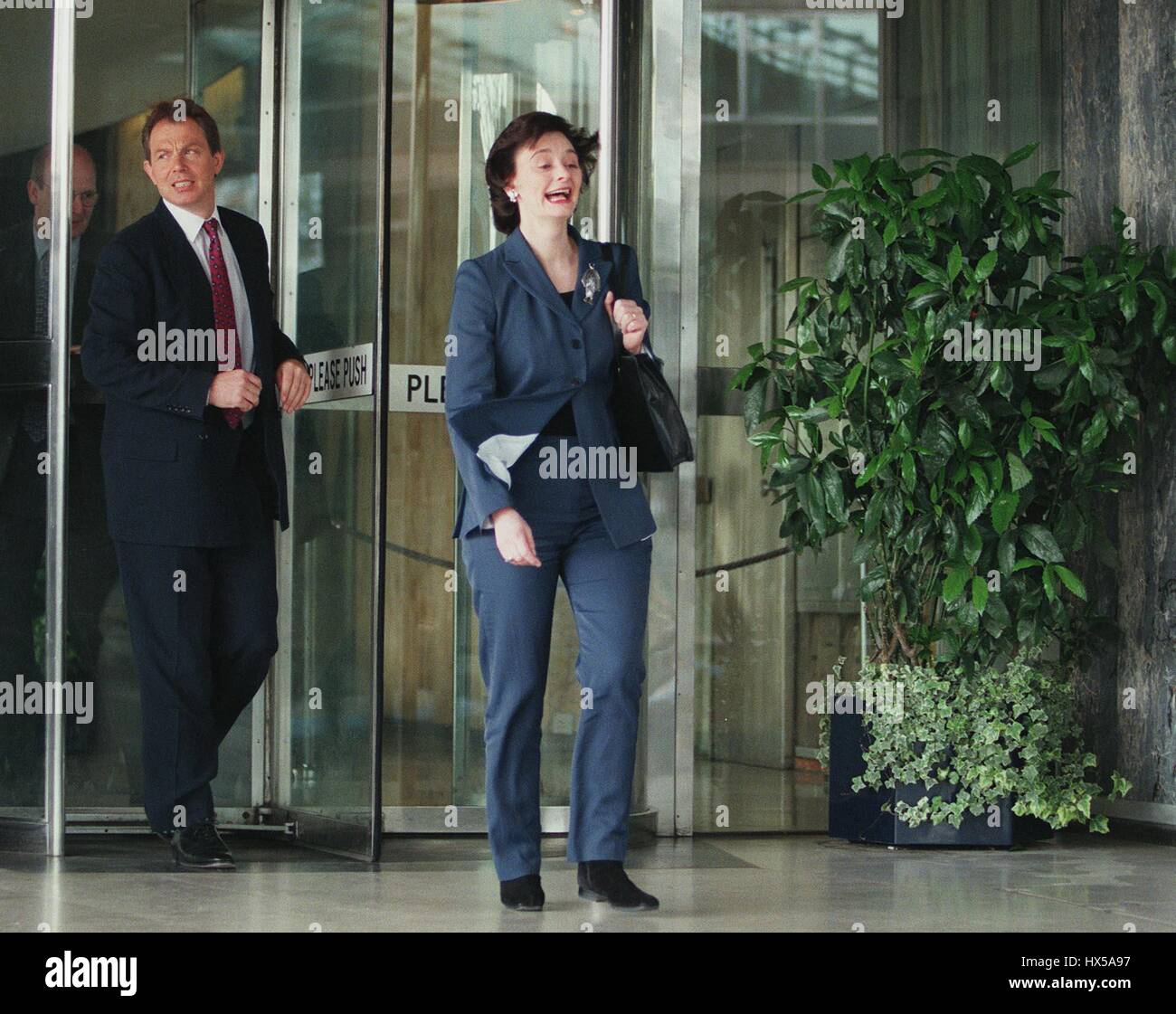 TONY & CHERIE BLAIR LEAVE MILLBANK TOWERS 22 April 1997 Stock Photo - Alamy