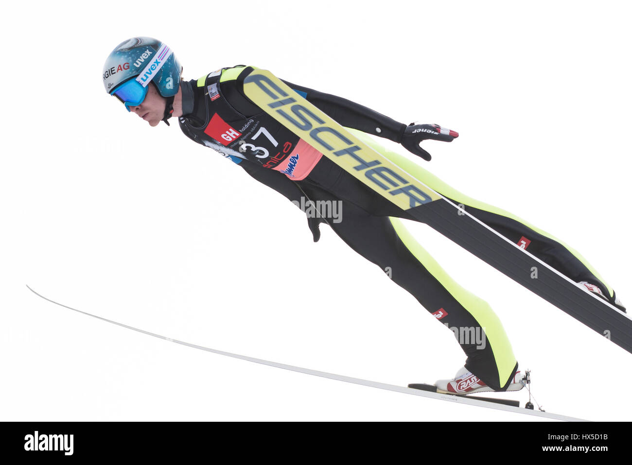 Planica, Slovenia. 24th Mar, 2017. Hayboeck Michael of Austria competes during Planica FIS Ski Jumping World Cup finals on March 24, 2017 in Planica, Slovenia Credit: Rok Rakun/Pacific Press/Alamy Live News Stock Photo