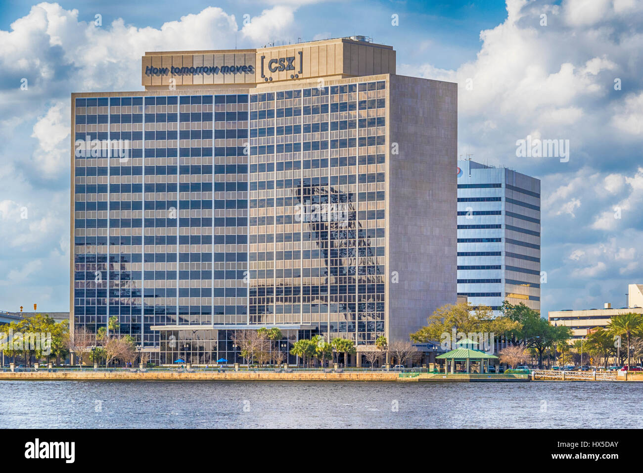 CSX Building in Downtown Jacksonville, Florida on the St Johns River. Stock Photo