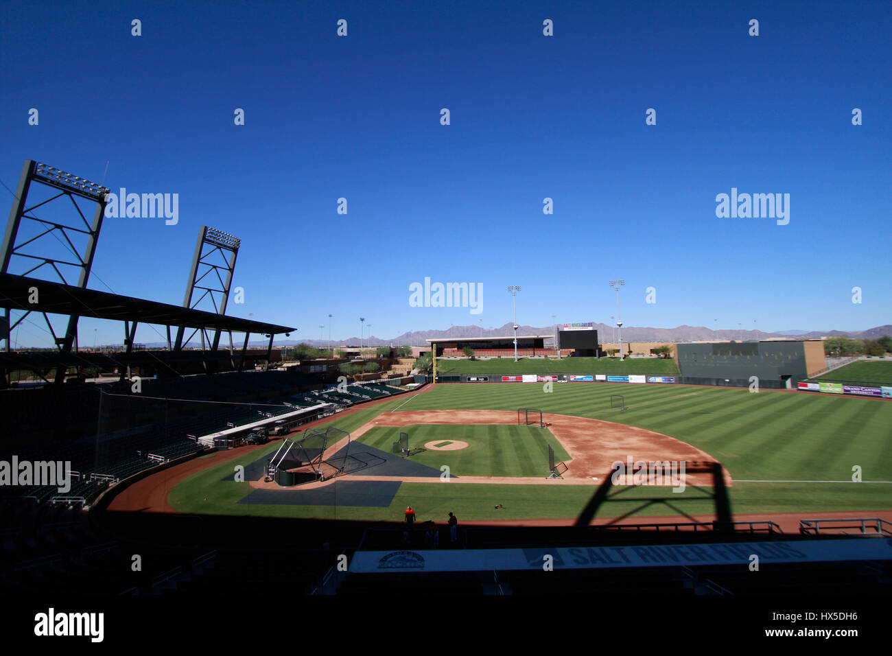 Table, Diamond or Major league baseball field during spring training in
