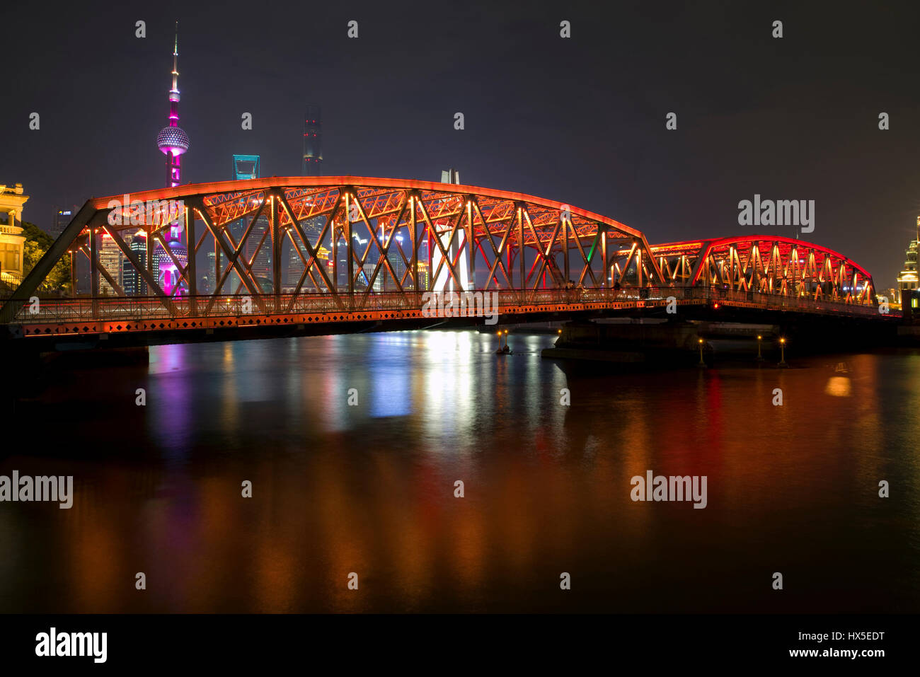 Waibaidu Bridge, Shanghai Stock Photo