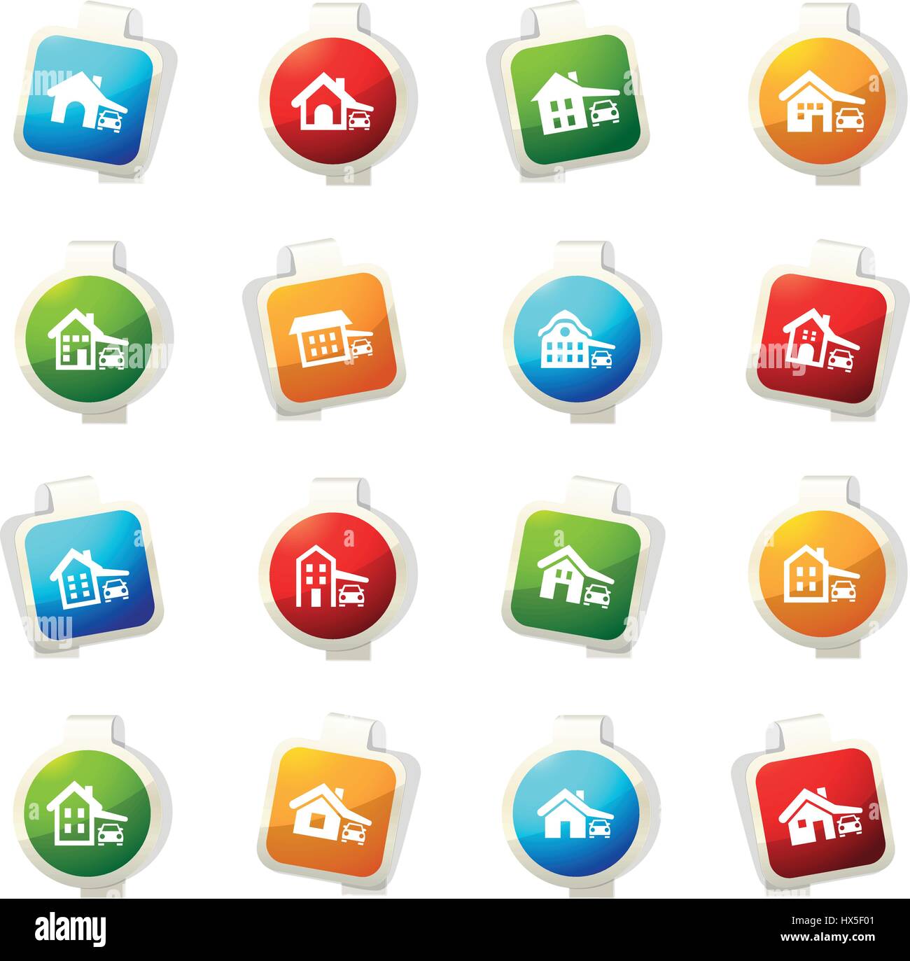 house type color icon for web sites and user interfaces Stock Vector ...