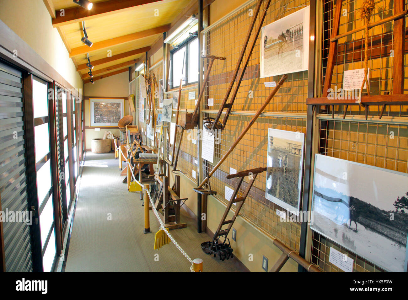 Interior of Jindaiji Watermill Museum in Chofu city Western Tokyo Japan Stock Photo