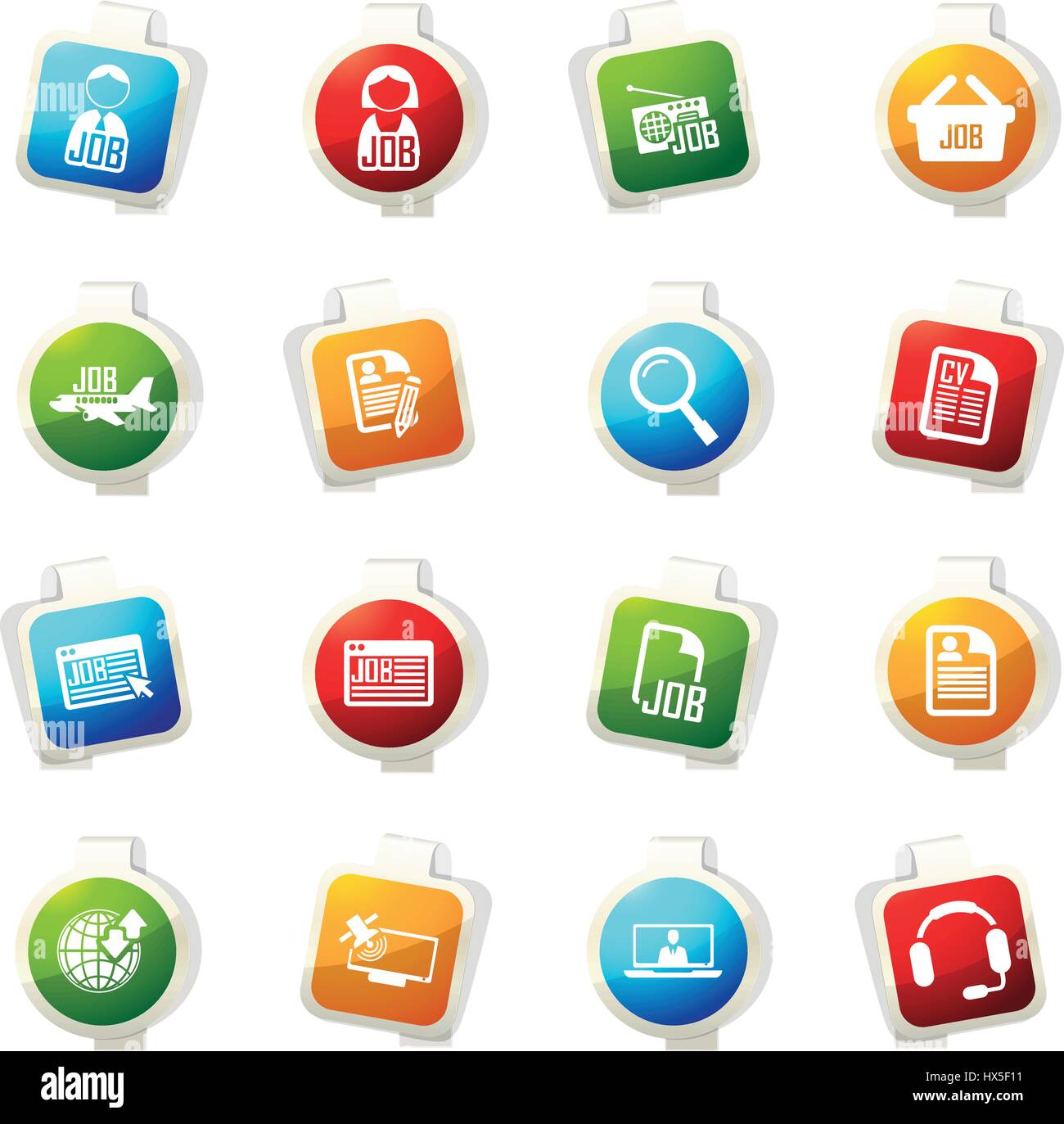 Job icon set for web sites and user interface Stock Vector Image & Art ...