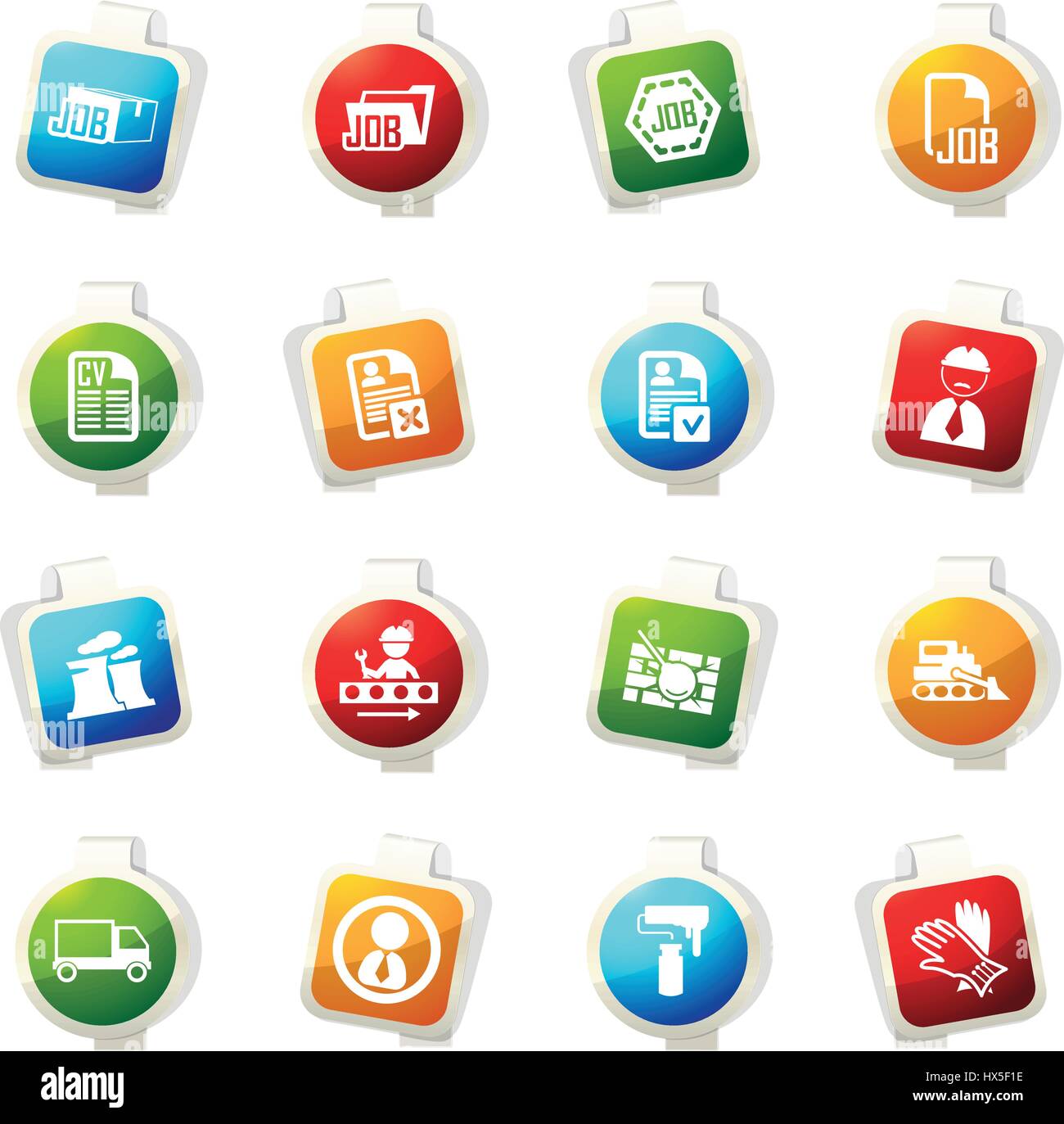 Job color icon for web sites and user interfaces Stock Vector