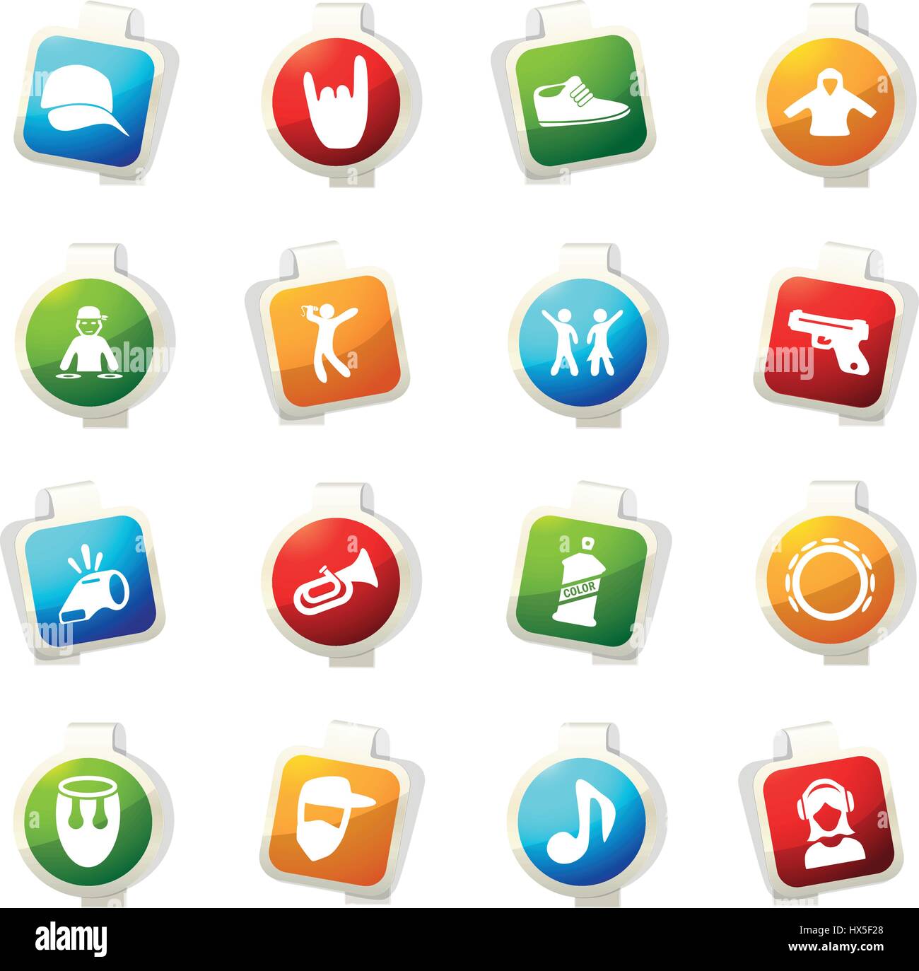 Music color icon for web sites and user interfaces Stock Vector Image ...
