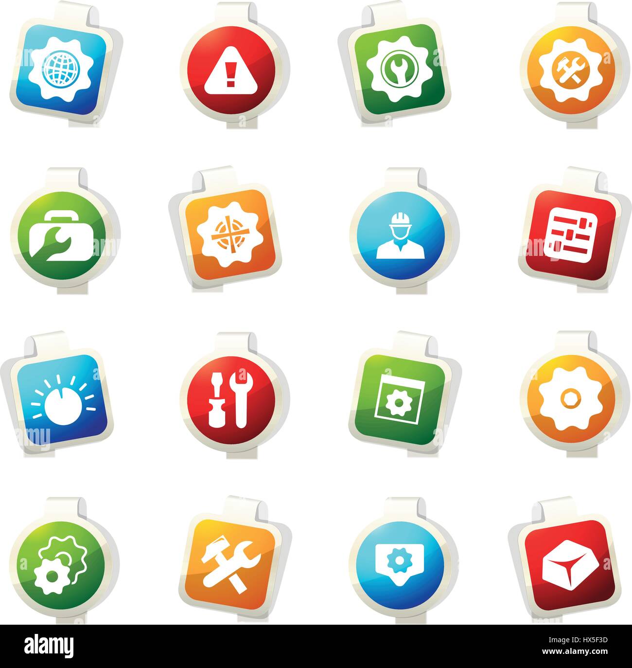 Setting color icon for web sites and user interfaces Stock Vector Image ...