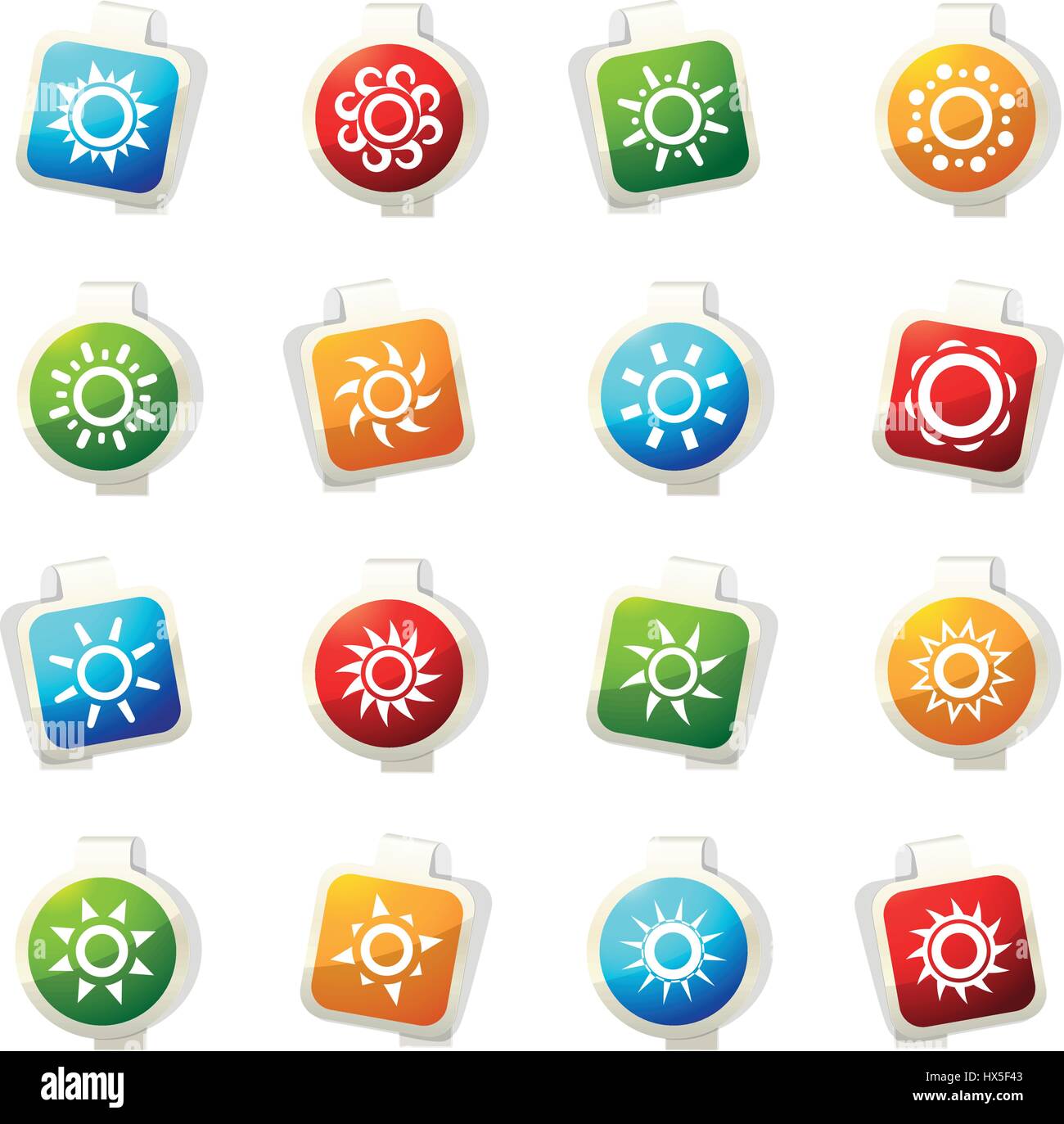 Sun color icon for web sites and user interfaces Stock Vector Image ...
