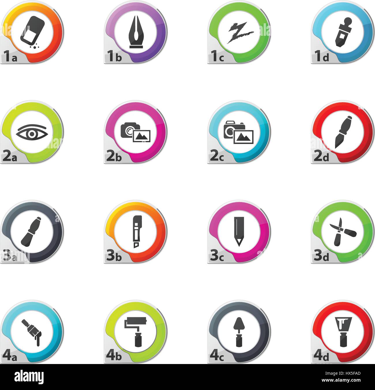 Art tools easy flat web icons for user interface design Stock Vector ...