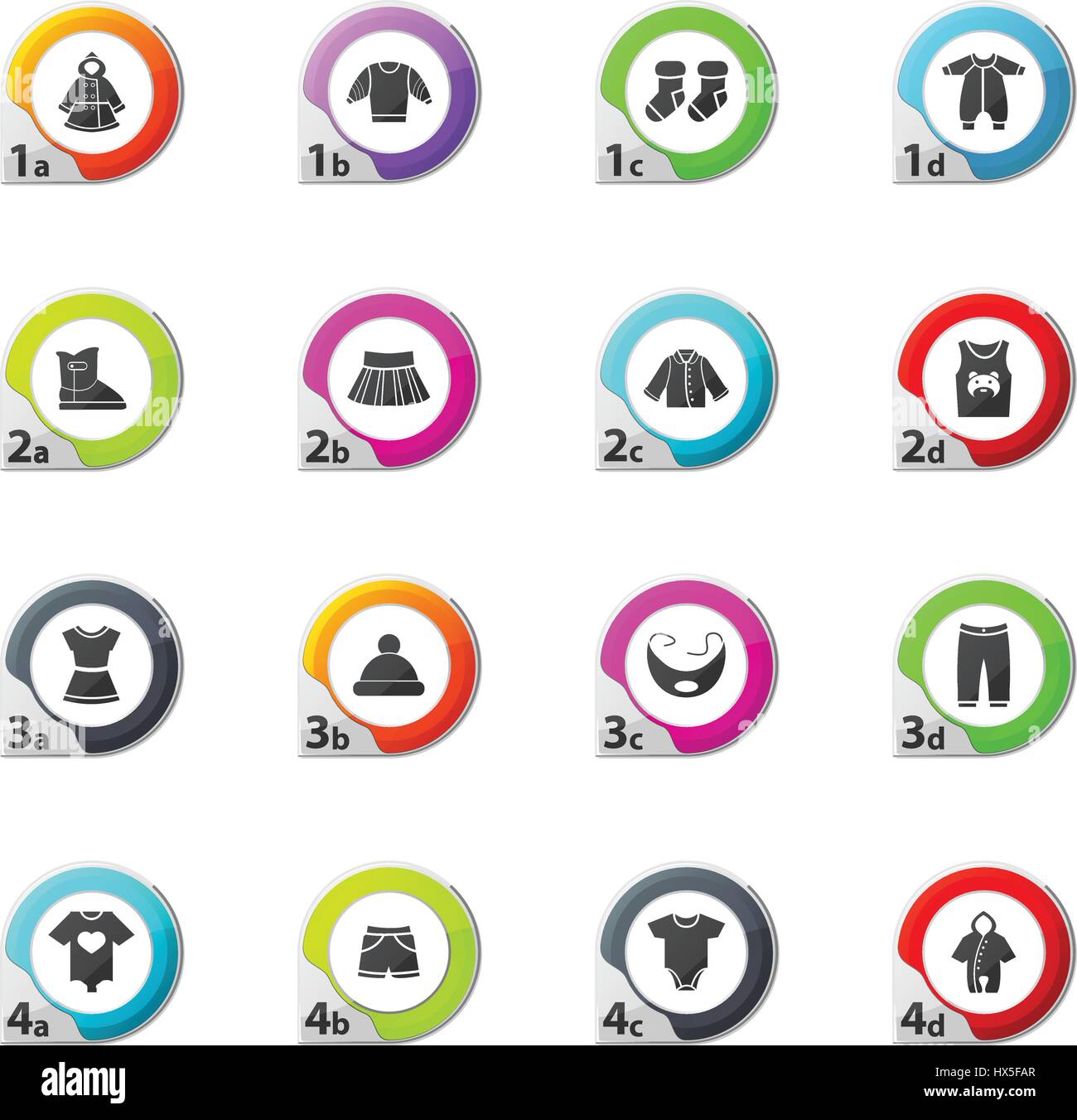 Baby clothes web icons for user interface design Stock Vector Image ...