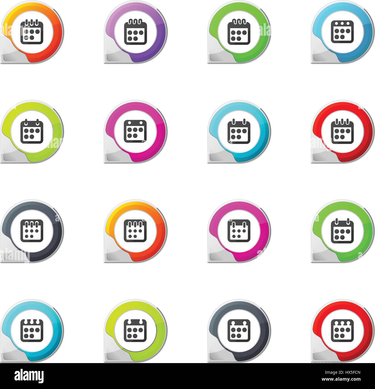 Calendar pointer on the color icons for your design Stock Vector Image ...