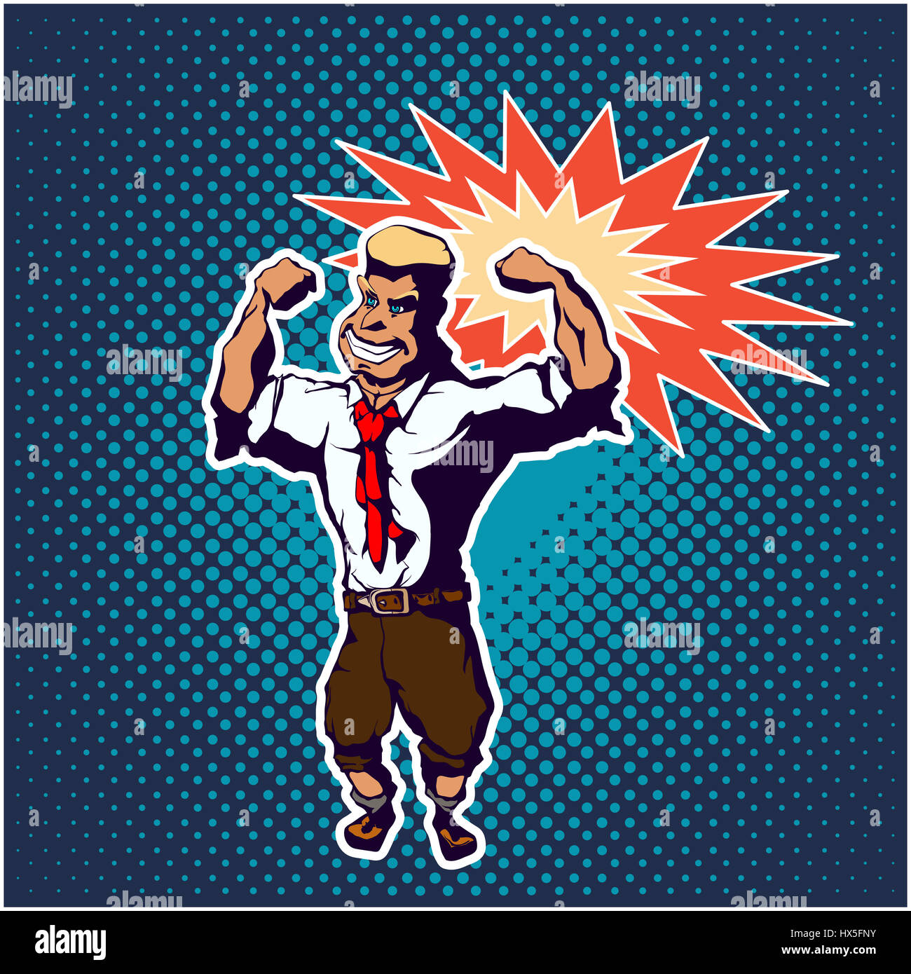 Comic muscle man hi-res stock photography and images - Alamy