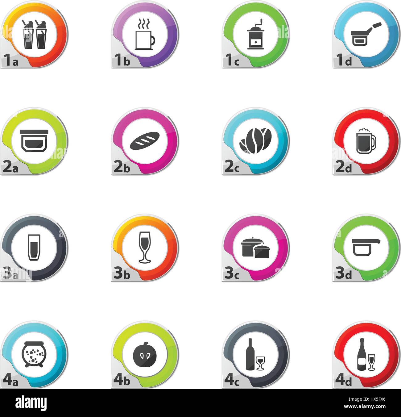 Food and kitchen web icons for user interface design Stock Vector Image ...