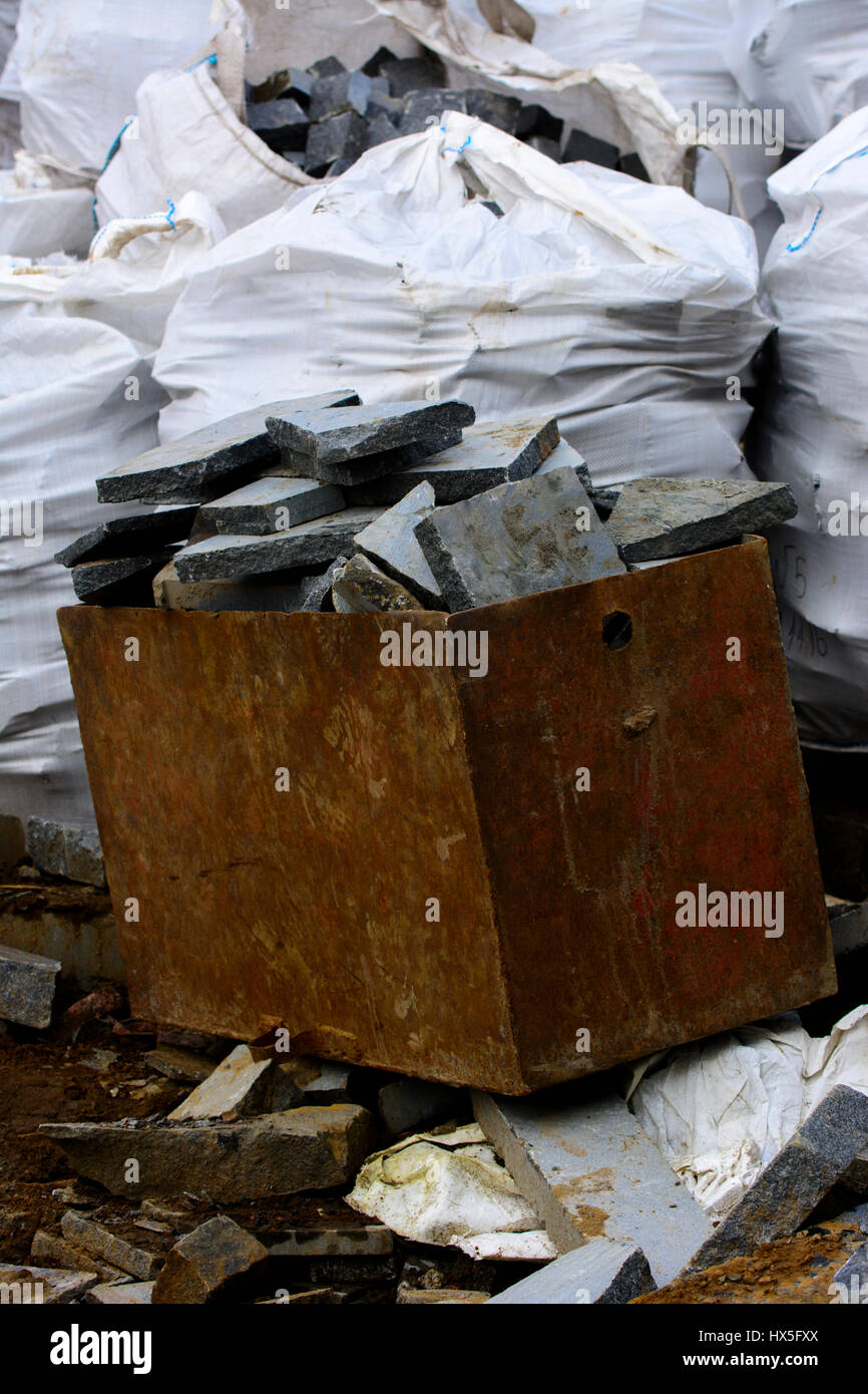 Wastes from the production of granite products near the stone
