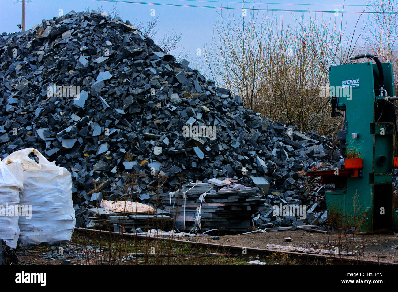 Wastes from the production of granite products near the stone