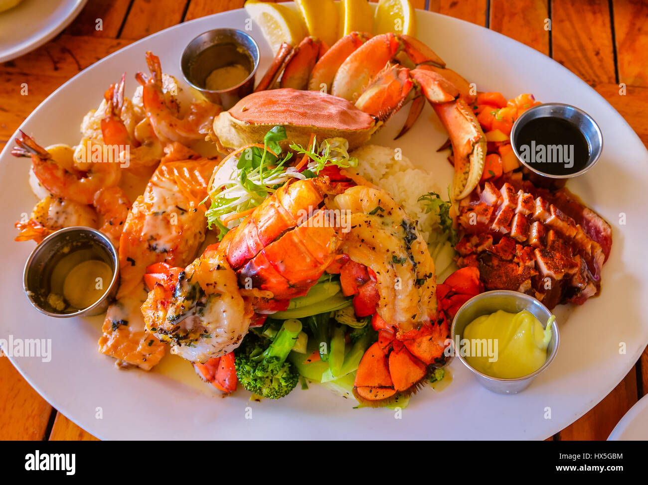 Food Family Seafood Platter Stock Photo Alamy