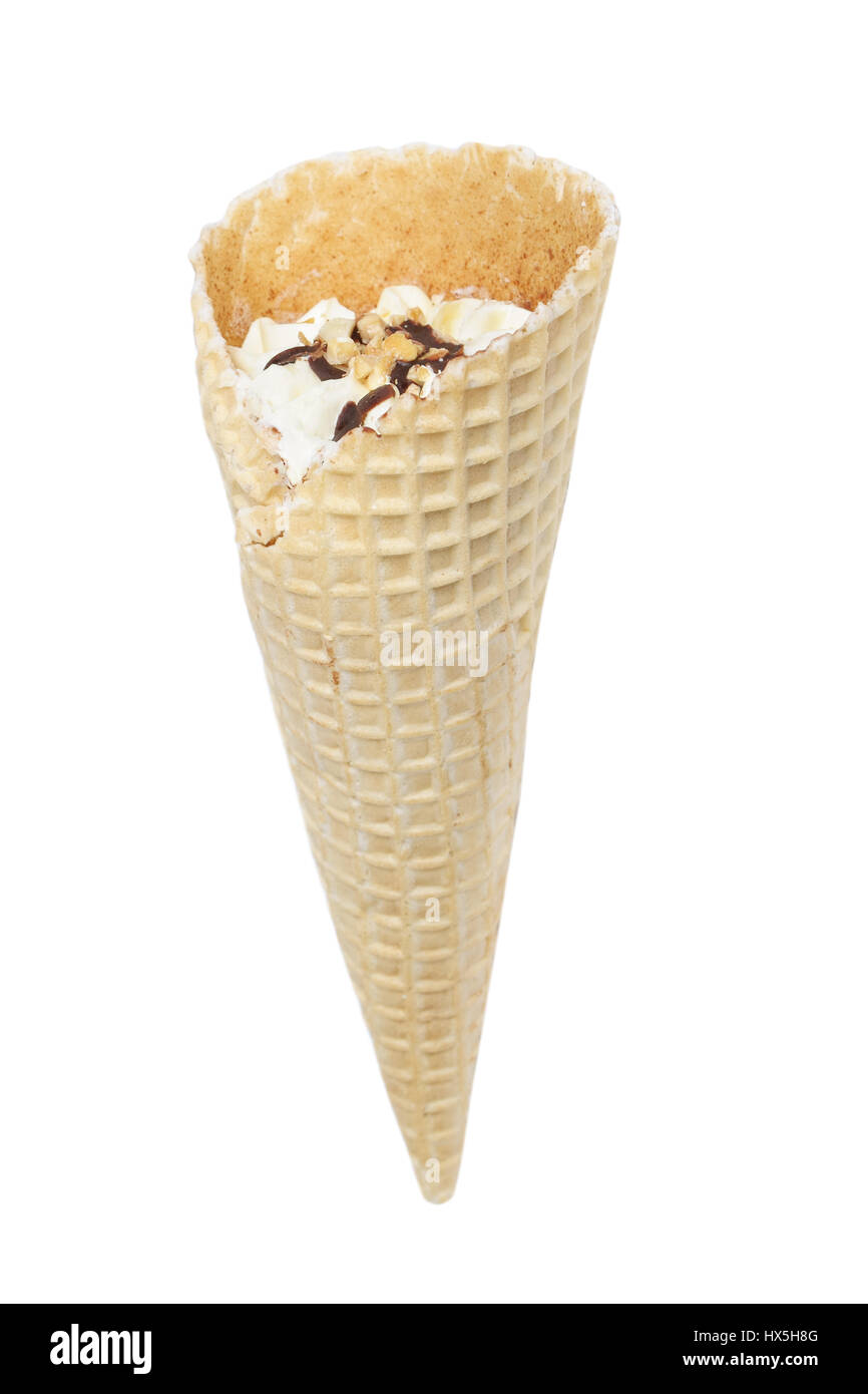Ice cream cone isolated on white background Stock Photo - Alamy