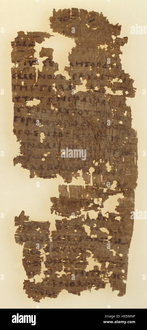 Papyrus 26   Papyrus Oxyrhynchus 1354   Bridwell Papyrus 1   Epistle to the Romans 1,1 16   recto Stock Photo