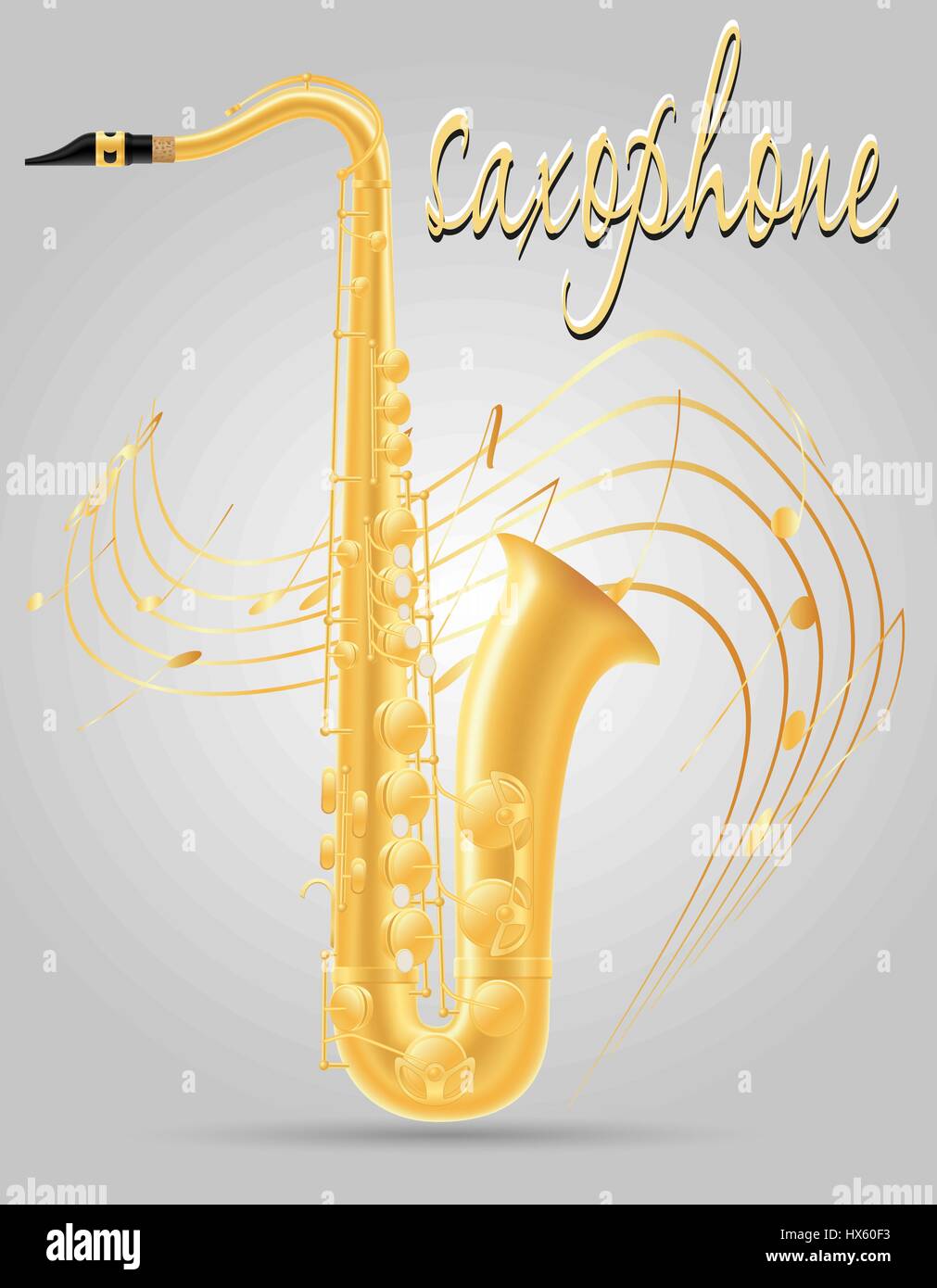 saxophone wind musical instruments stock vector illustration isolated
