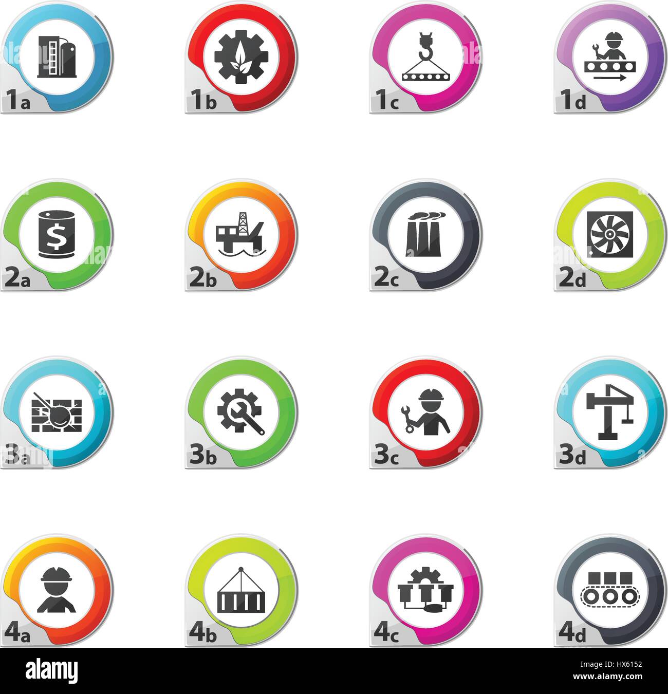 industry web icons for user interface design Stock Vector