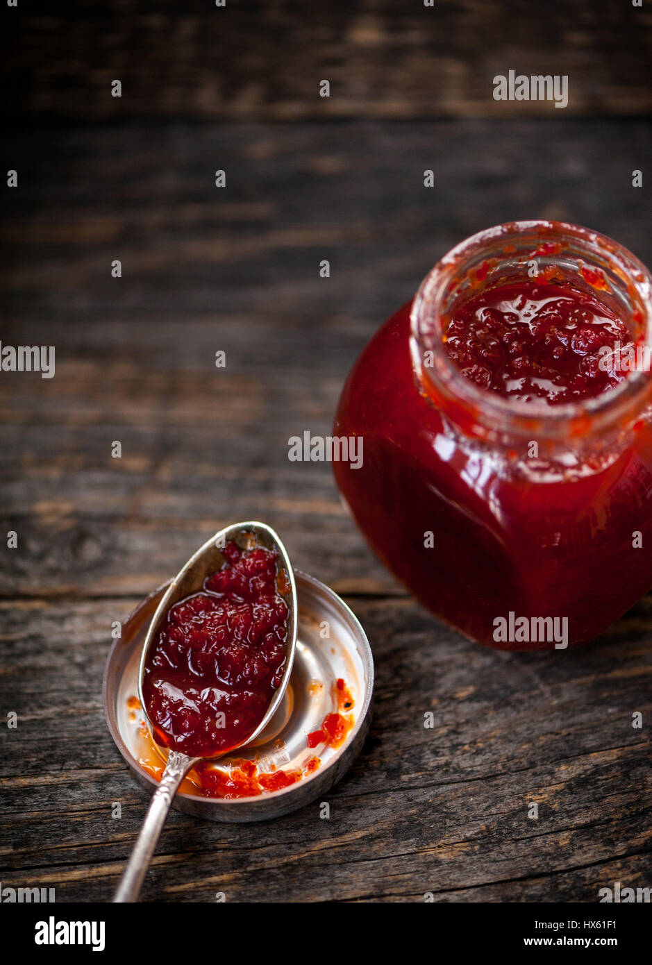 Red chili jam Stock Photo Alamy