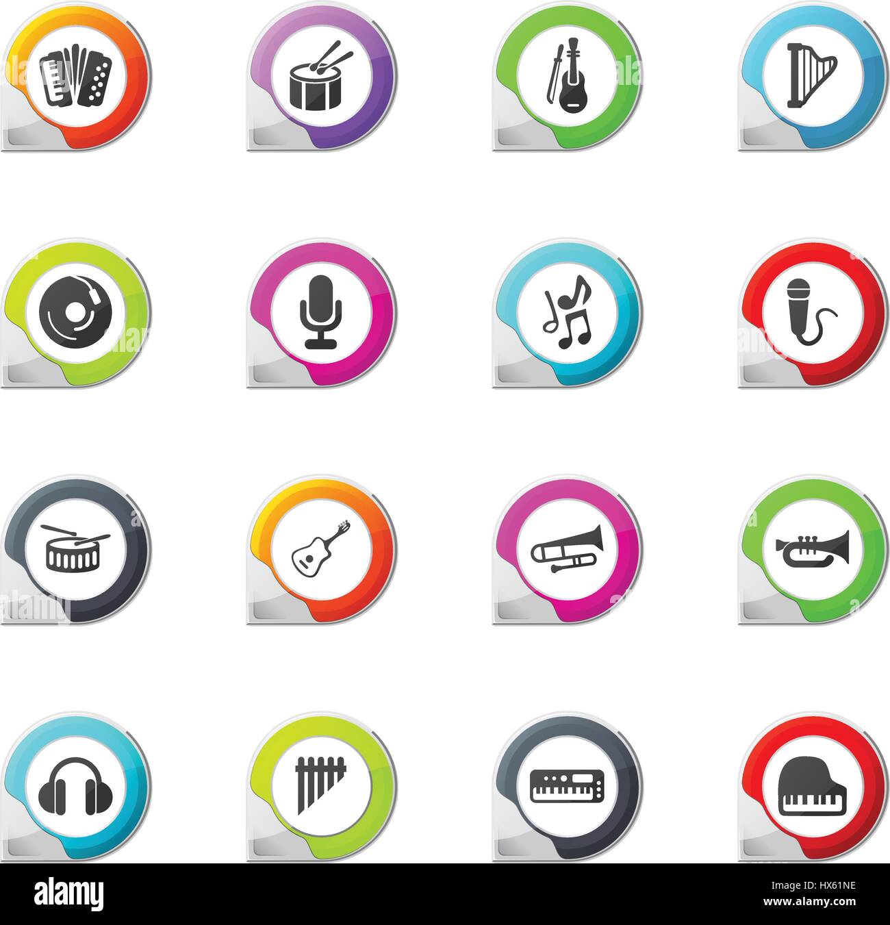 Music pointer on the color icons for your design Stock Vector Image ...