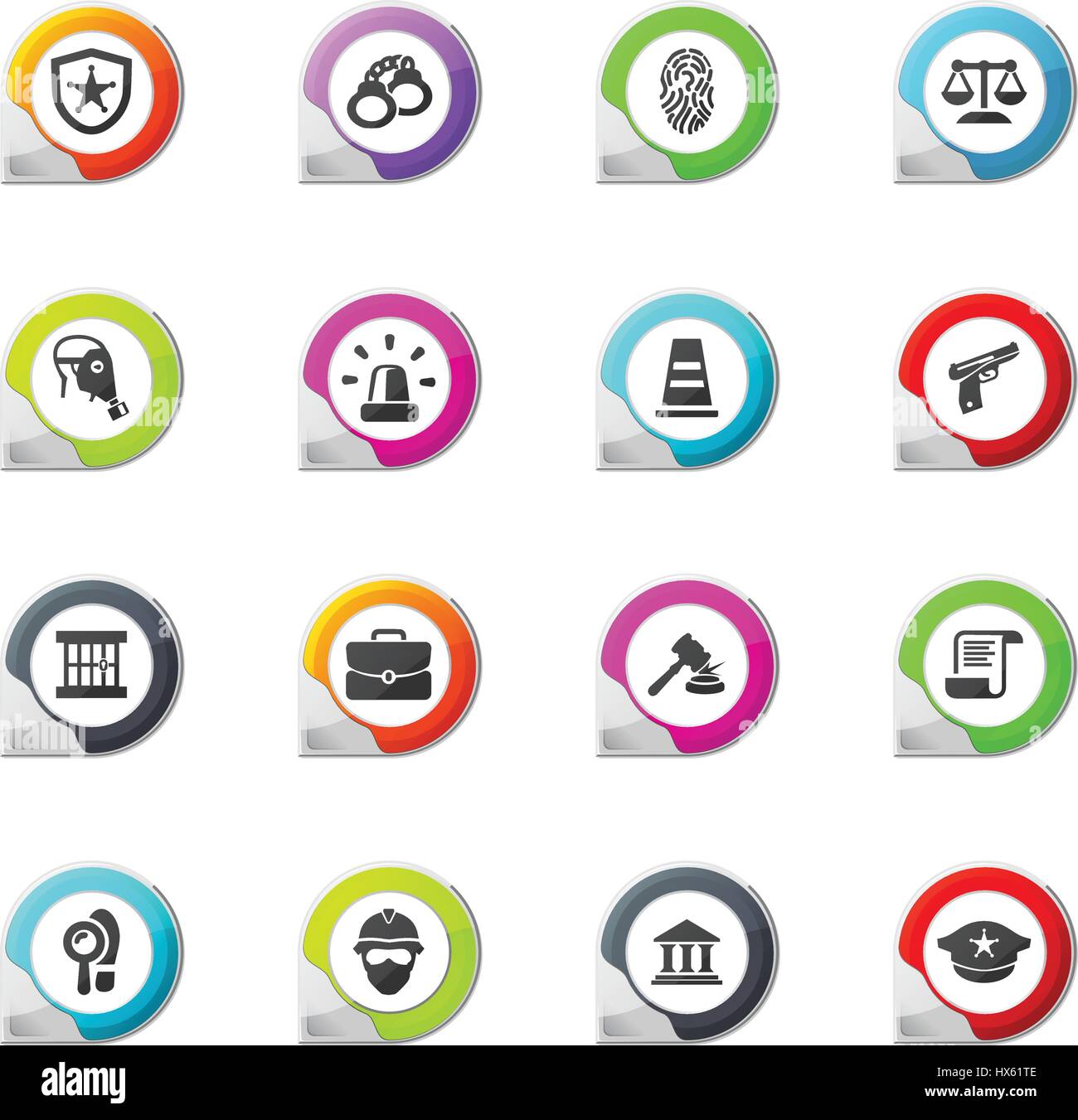 Police pointer on the color icons for your design Stock Vector Image ...