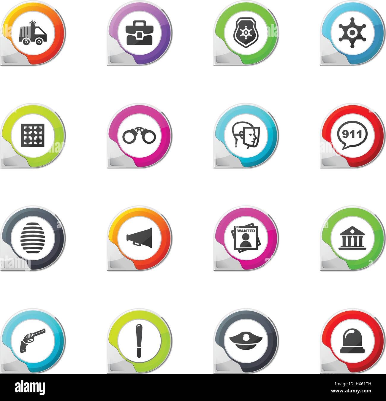 Police pointer on the color icons for your design Stock Vector Image ...