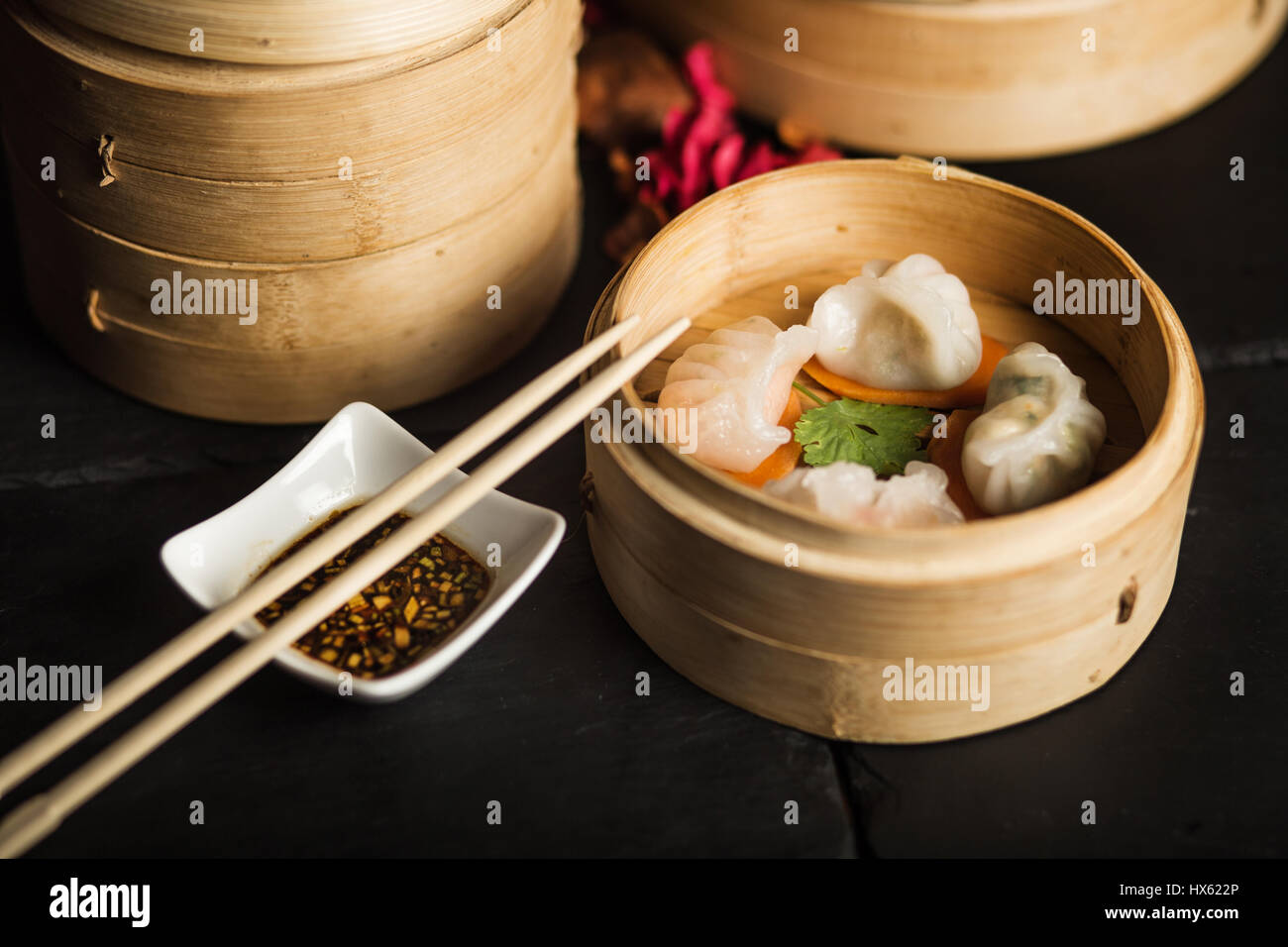 Dim Sum dumplings. Chinese traditional food Stock Photo Alamy
