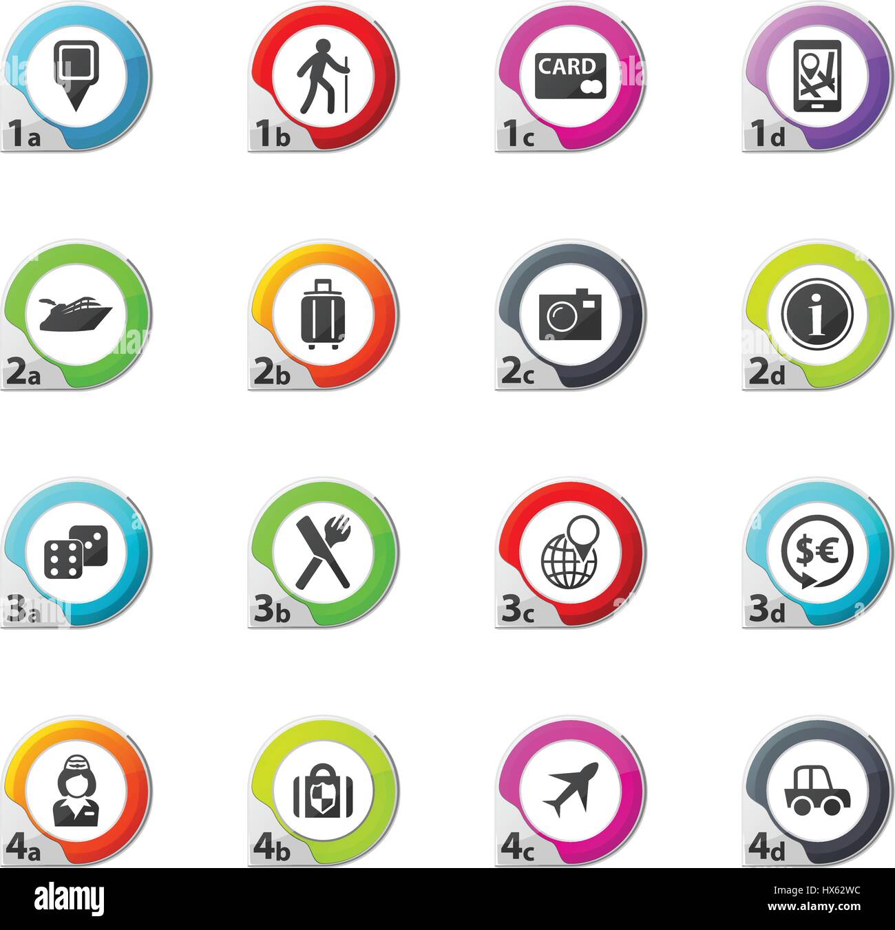 Travel web icons for user interface design Stock Vector Image & Art - Alamy