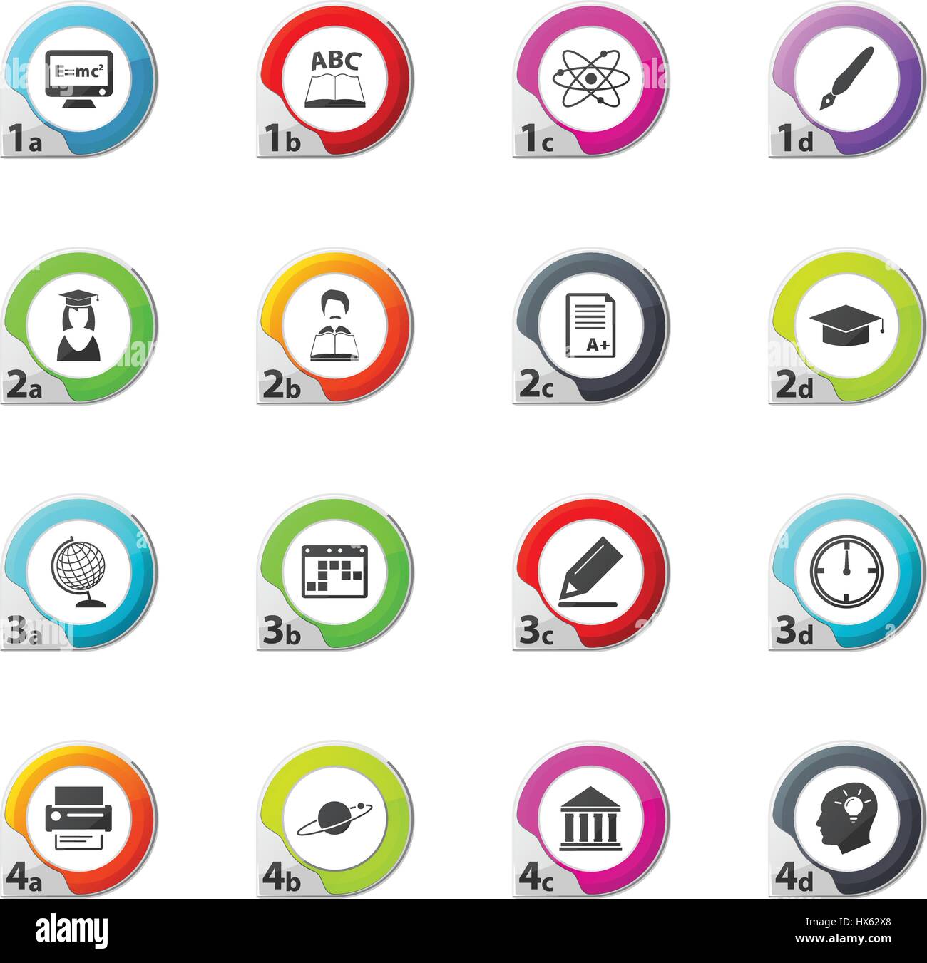 University web icons for user interface design Stock Vector