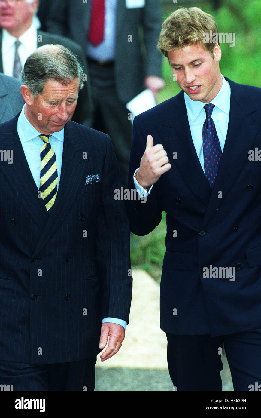 PRINCE CHARLES PRINCE WILLIAM ROYAL FAMILY 21 September 2001 GLASGOW SCOTLAND GREAT BRITAIN Stock Photo