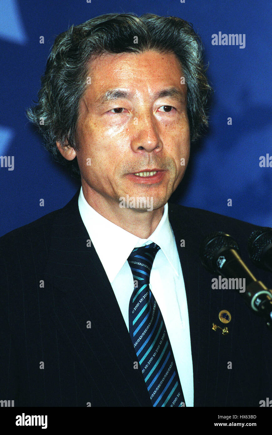 JUNICHIRO KOIZUMI PRIME MINISTER OF JAPAN 23 July 2001 G8 SUMMIT GENOA ITALY Stock Photo