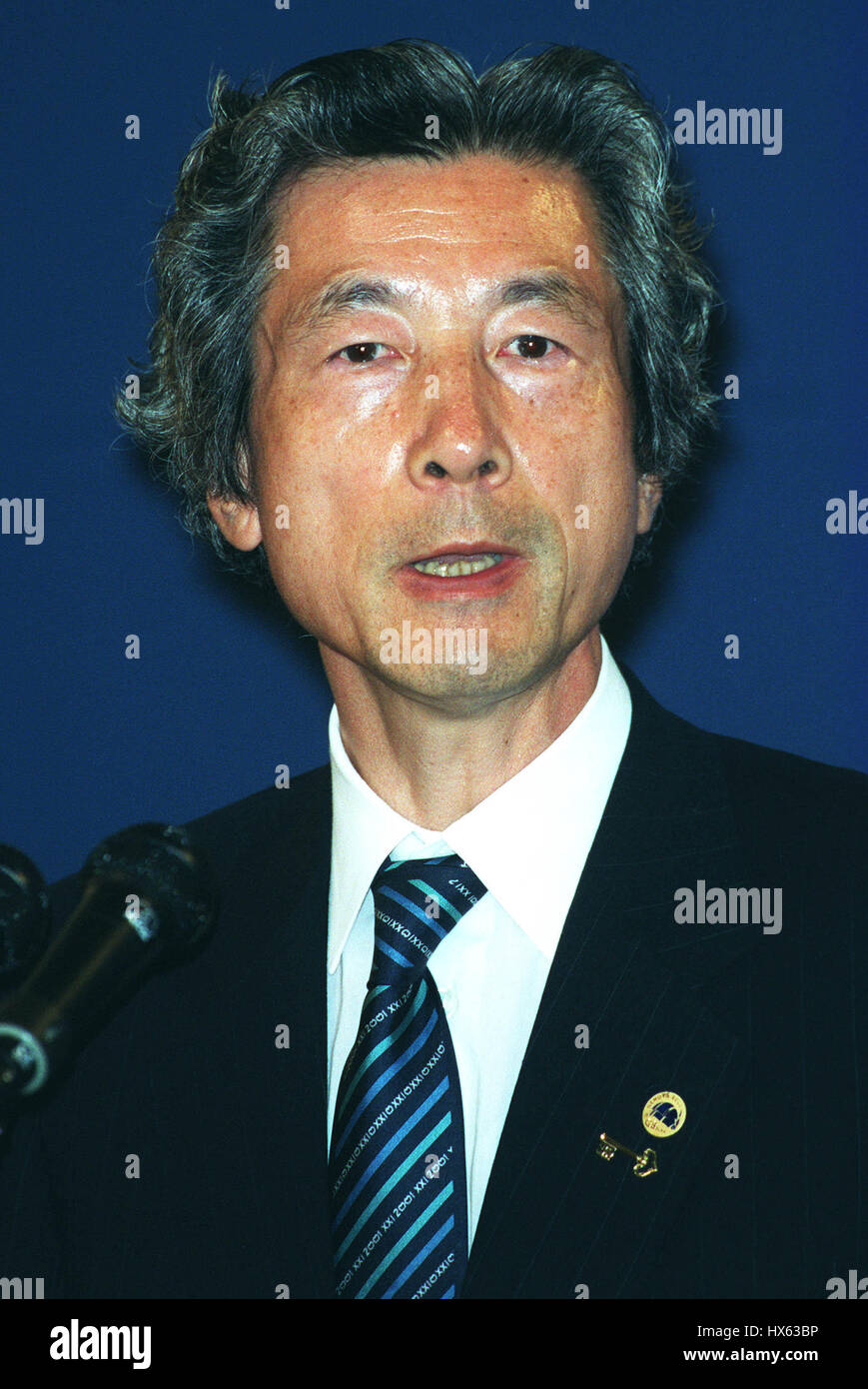JUNICHIRO KOIZUMI PRIME MINISTER OF JAPAN 23 July 2001 G8 SUMMIT GENOA ITALY Stock Photo