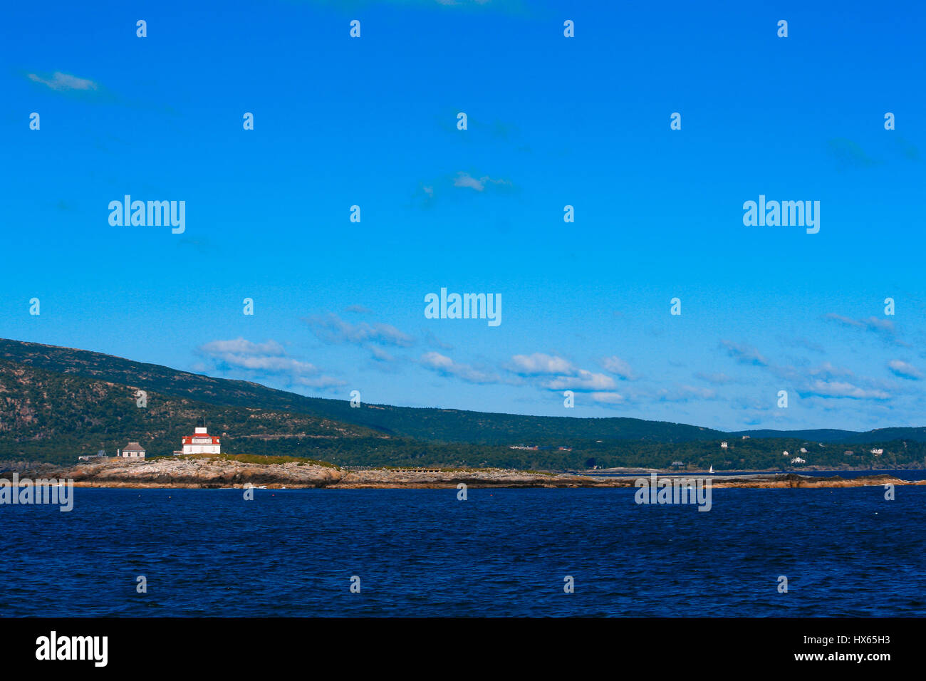 Lighthouse at Acadia National Park near Bar Harbor, Maine Stock Photo
