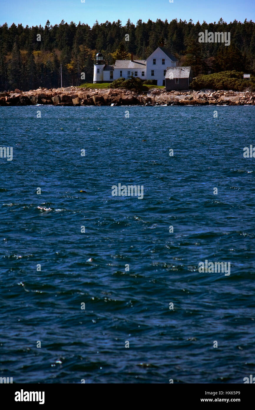 Lighthouse at Acadia National Park near Bar Harbor, Maine Stock Photo