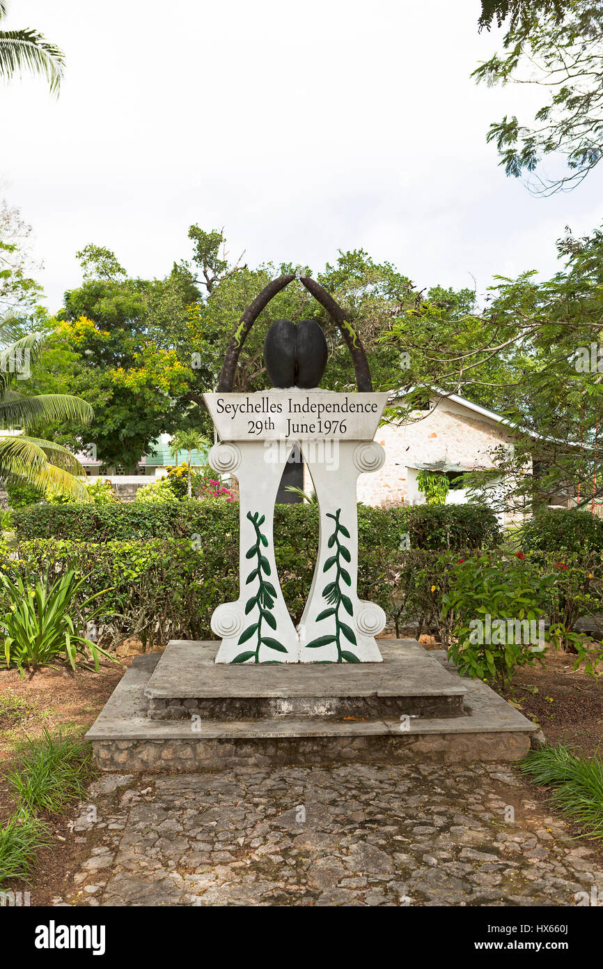 Independence monument, Praslin island, Seychelles Stock Photo Alamy
