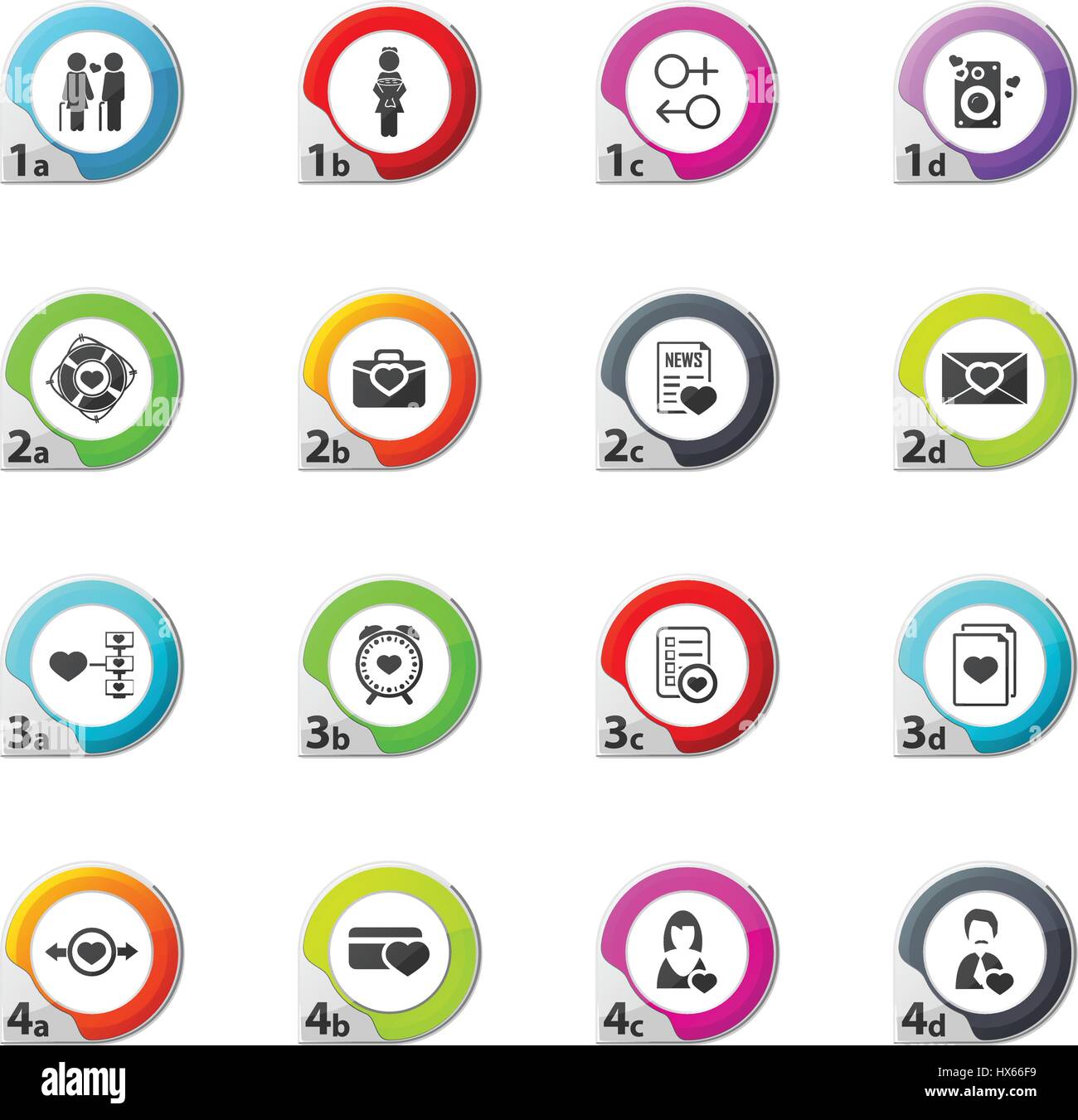 Valentine day web icons for user interface design Stock Vector Image ...